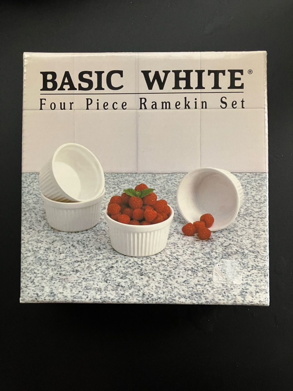 NEW Four Piece Ramekin Set White 5 oz Boxed